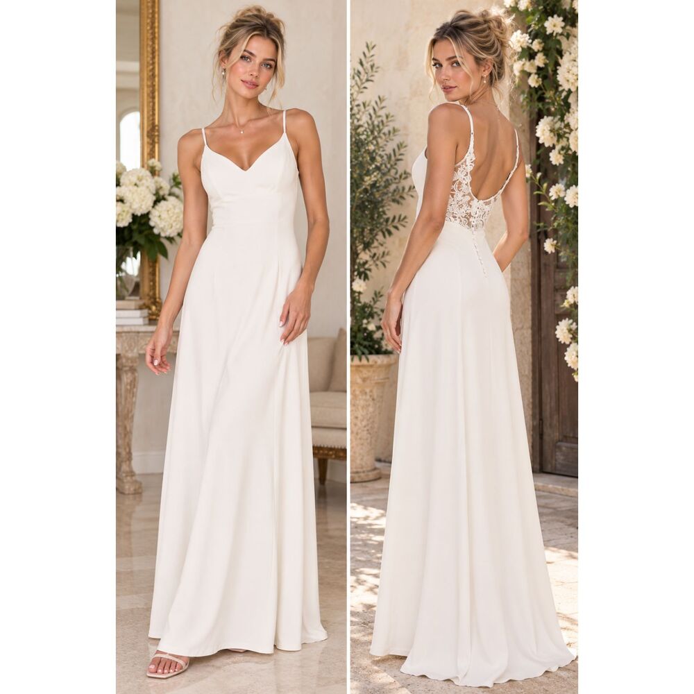 Lulus Forever a Fairytale Dress Wedding White Lace Sleeveless Size XS NWT